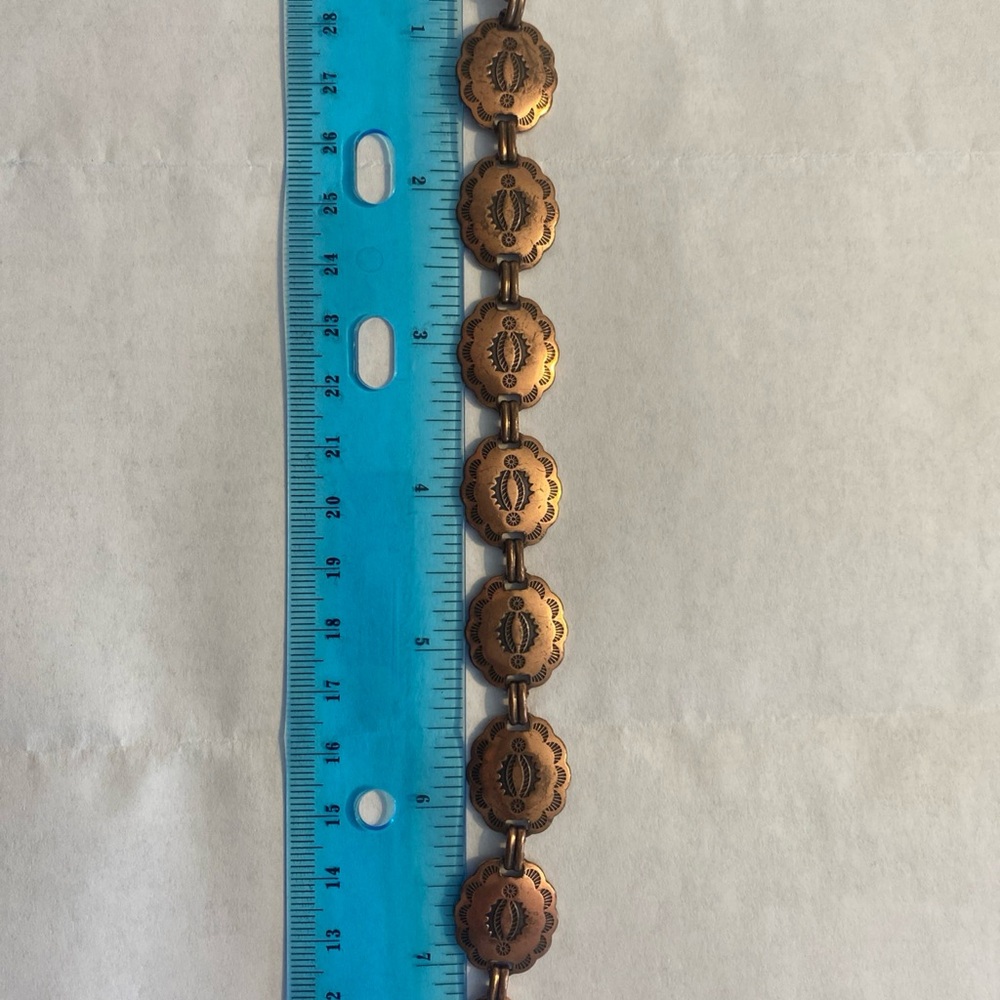 Southwestern Copper Concho Linked Bracelet - image 5